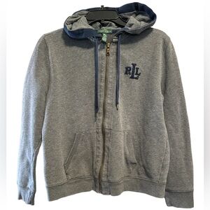 LRL Lauren Jeans Ralph Lauren Gray zip up sz Medium